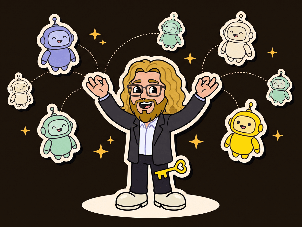 Josh Day conducting six robot agents on dotted threads